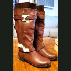 Burgundy calf boots
